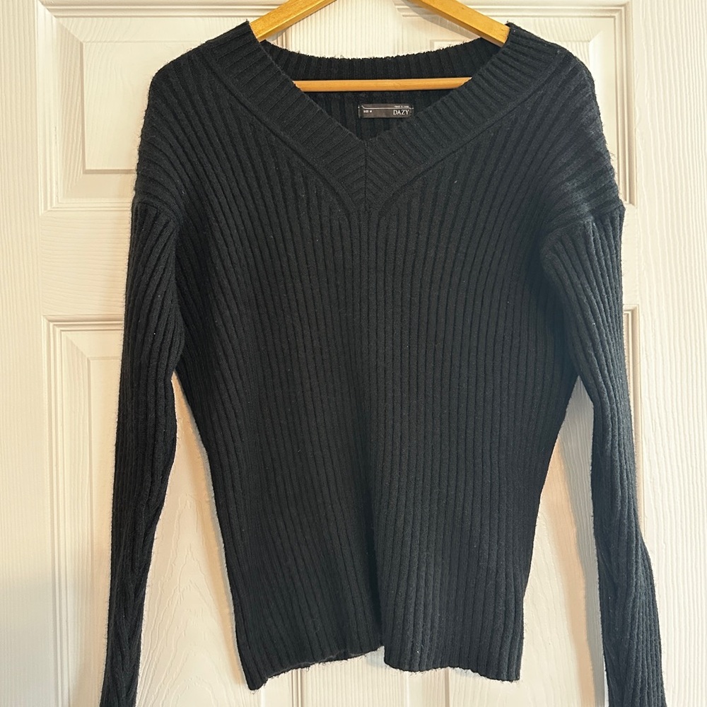 Black V-Neck Sweater